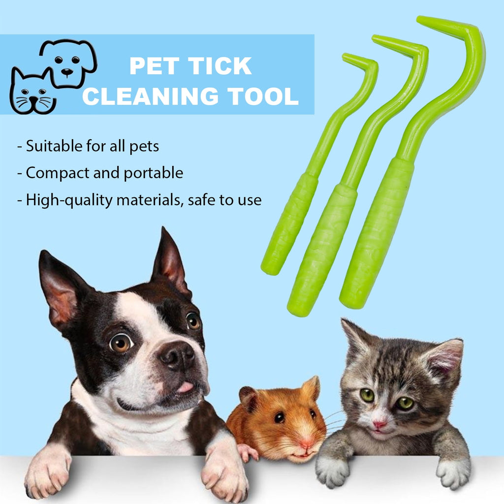 MIRROR 3Pcs Pet Flea Remover Effective Pet Tick Remover Hook Safe Pet Care Tick Extraction Tools Pet Supplies