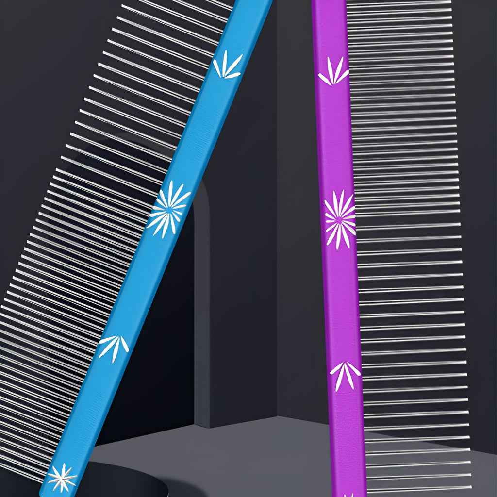 ACDANC Dog Comb,Fine-Toothed Comb Metal Comb,Gentle Massage Dematting Comb for Dogs,Red