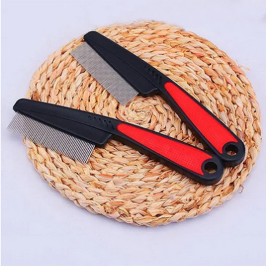 2 Pcs Flea Comb for Dogs and Cats - Pet Lice Comb Remove Fleas and Flea Eggs - Tear Stain Remover - Pet Comb for Detangling and Dematting Face & Paws - Dog Comb, Cat Comb
