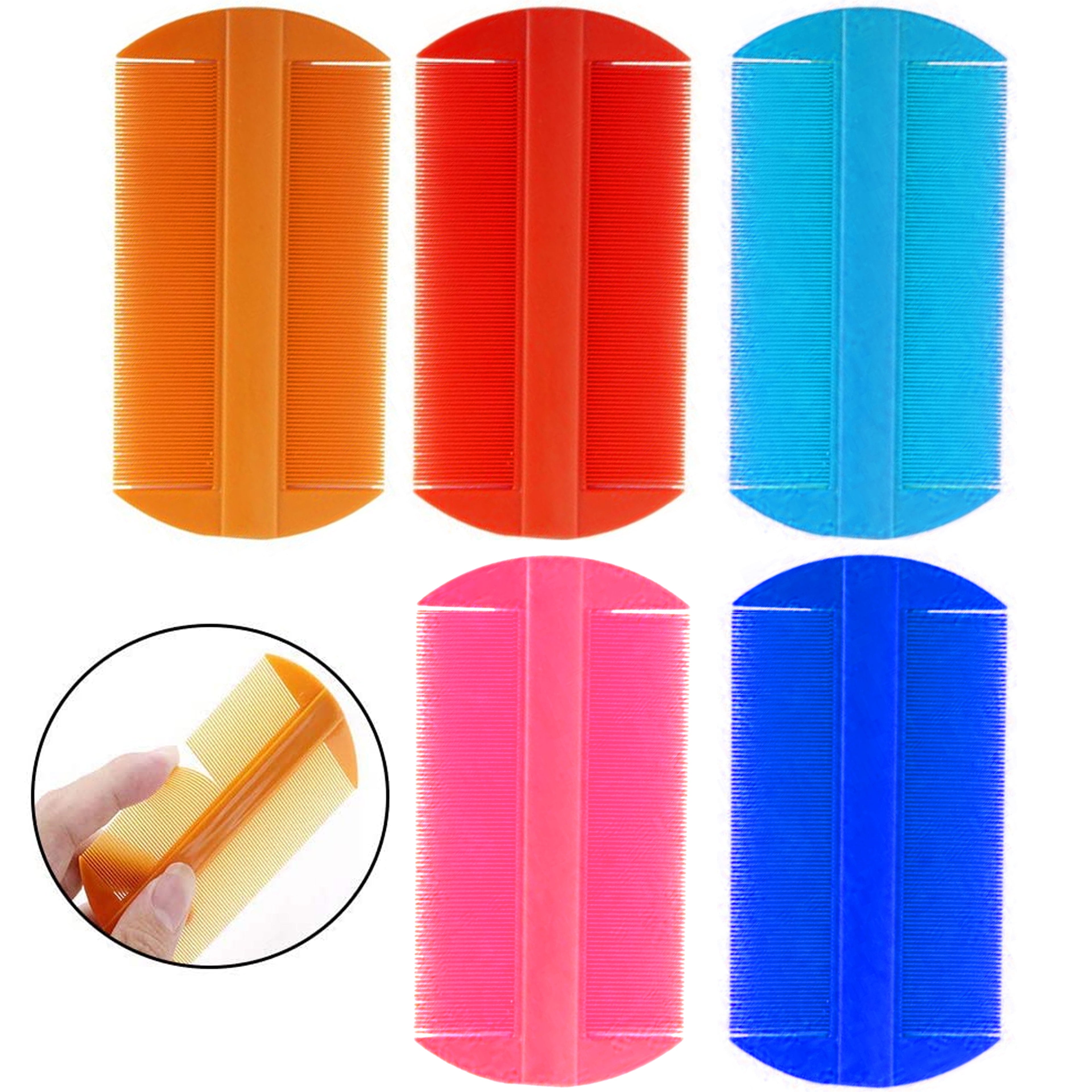 3 Fine Tooth Compact Comb Hair Head Lice Remove Ticks Nit Double Sided Grooming