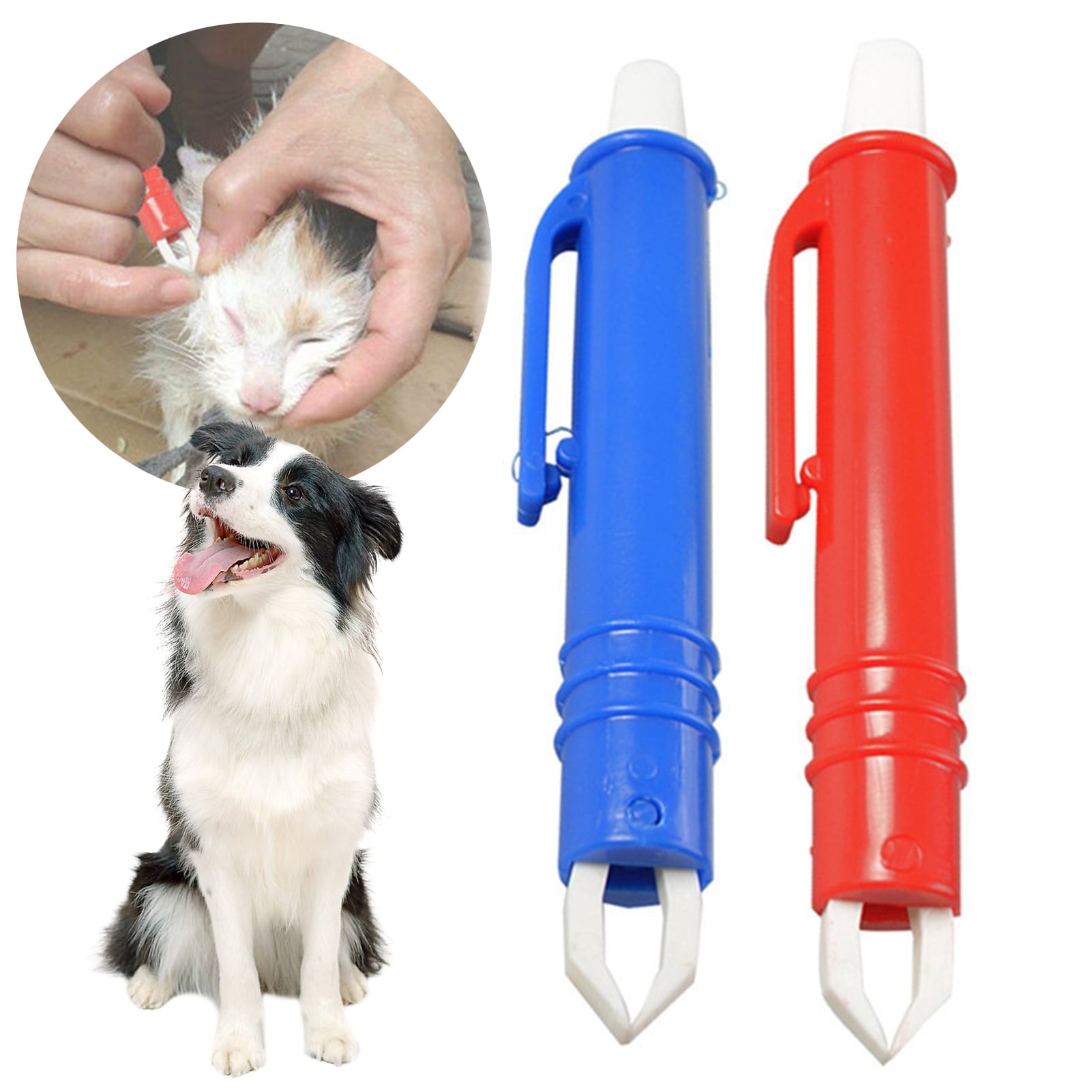 jiaroswwei Flea Clip Ergonomics Handle Removing Ticks Lightweight Mite Anti Dog Cat Ticks Remover Tool for Home Use