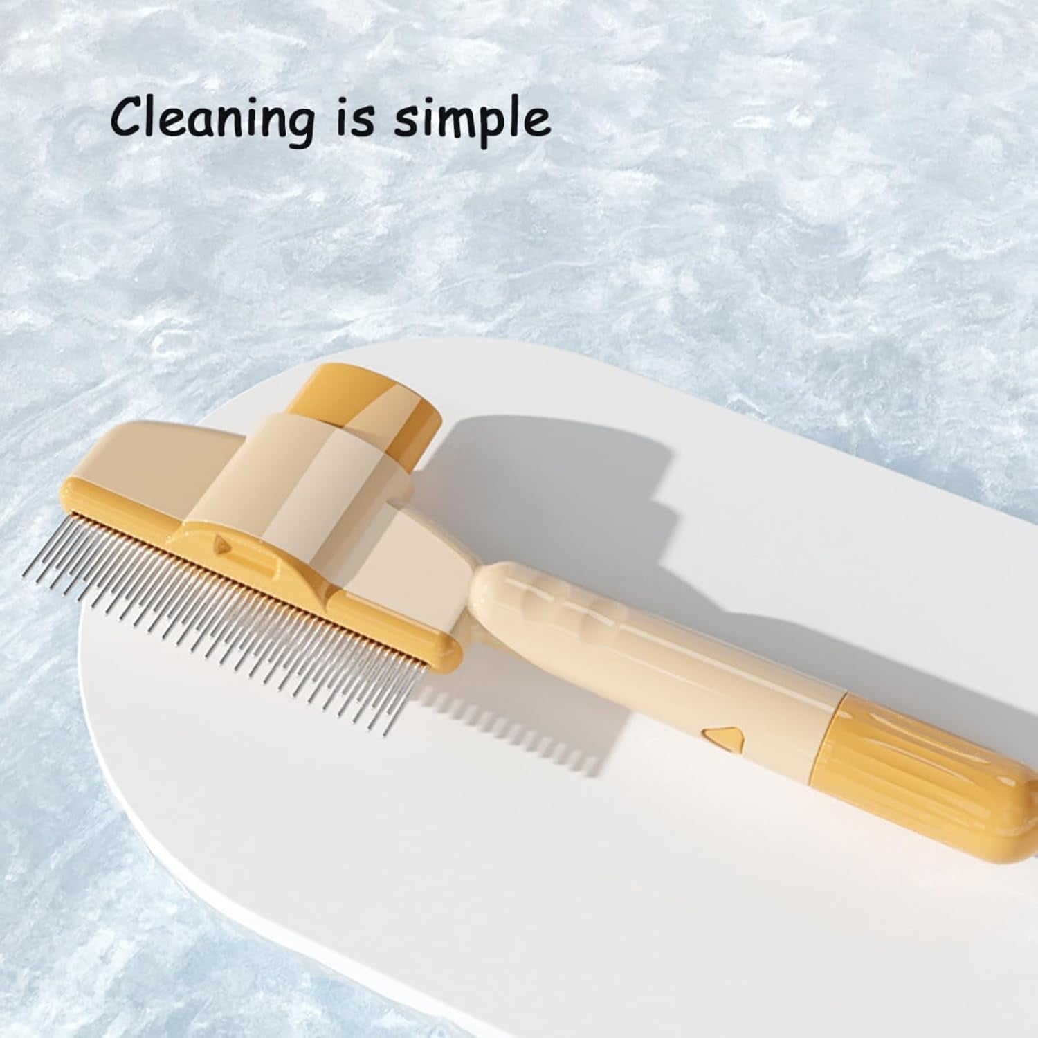 Self-cleaning Pet Flea Comb Grooming Brush, Pet Hair Removal Comb Flea Comb, 2025 New Grooming Brush Flea Comb for Cats and Dog, Pet Hair Grooming Brush Supplies (2Green+2Yellow)