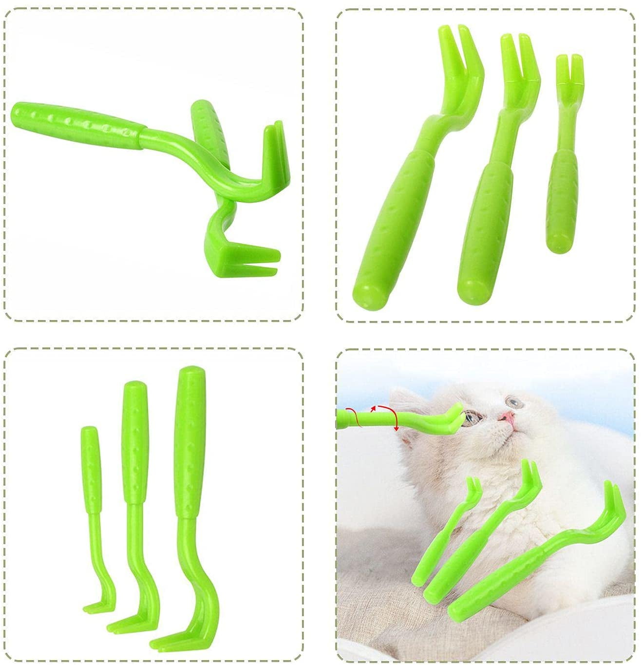 PHANY 3PCS Tick Clip, Tick Hooks, Tick Traps, Tick Traps for Dogs and Cats, Tick and Flea Removal, Green