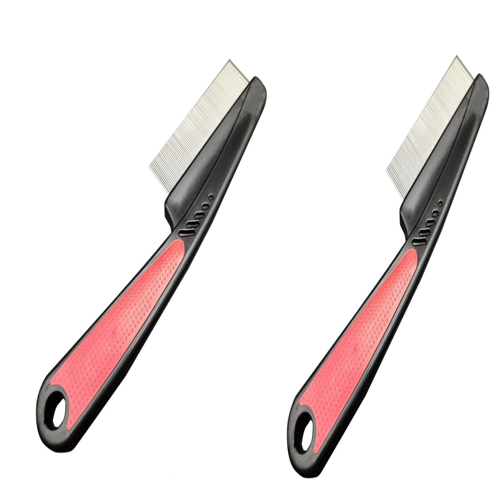 2 Pcs Flea Comb for Dogs and Cats - Pet Lice Comb Remove Fleas and Flea Eggs - Tear Stain Remover - Pet Comb for Detangling and Dematting Face & Paws - Dog Comb, Cat Comb