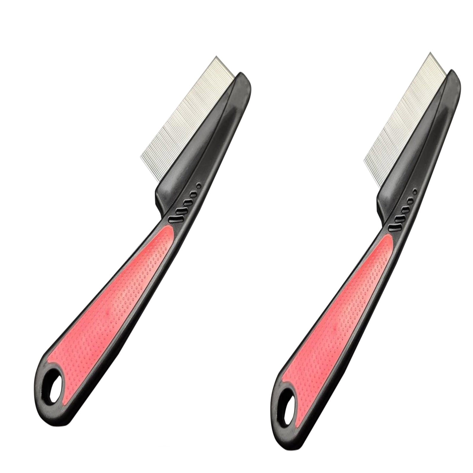 2 Pcs Flea Comb for Dogs and Cats - Pet Lice Comb Remove Fleas and Flea Eggs - Tear Stain Remover - Pet Comb for Detangling and Dematting Face & Paws - Dog Comb, Cat Comb