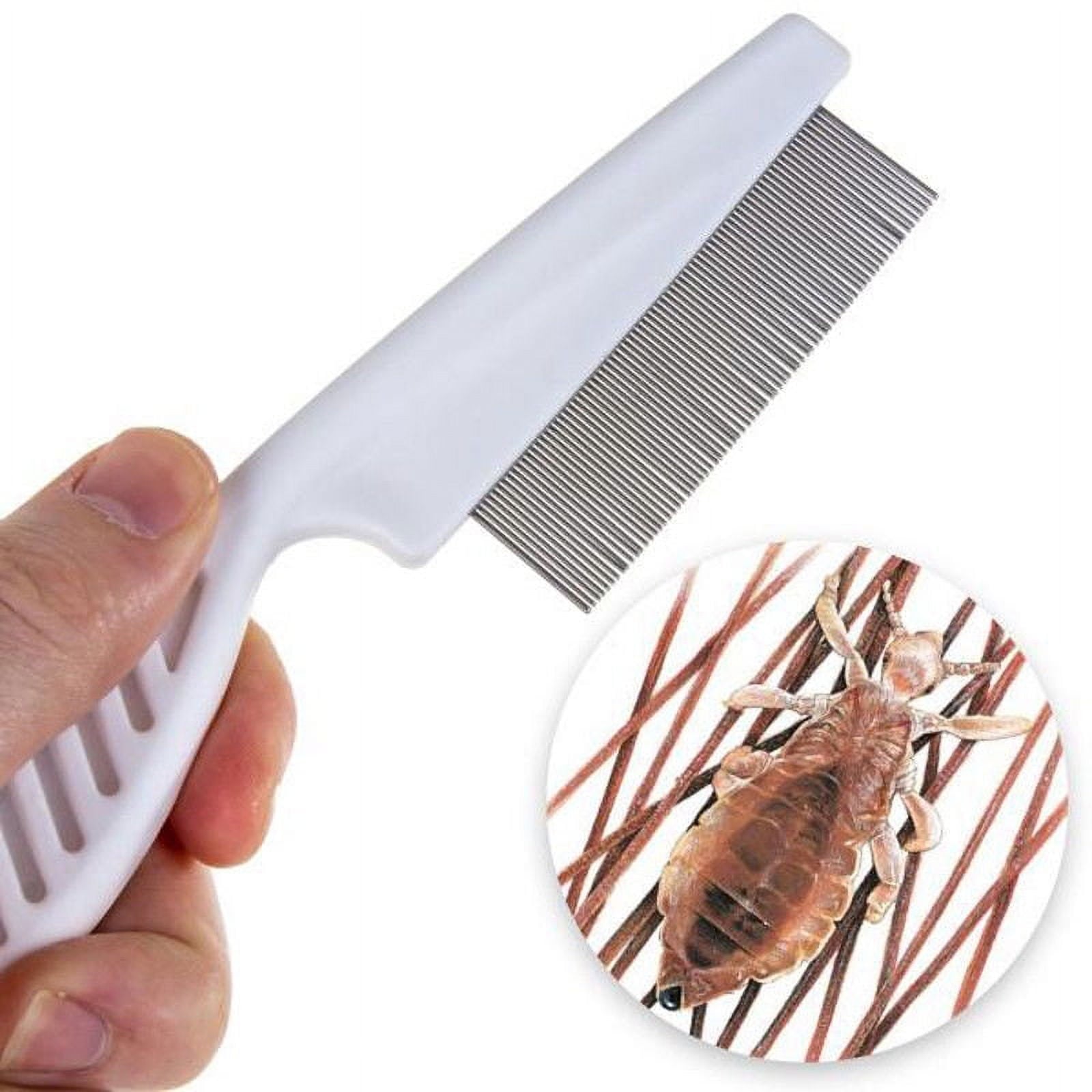 Xsylife Pet Flea Comb, Stainless Steel Pin Plastic Handle Pet Grooming Comb, Fleas, Flea Eggs, and Debris Removing Comb for Dogs, Cats