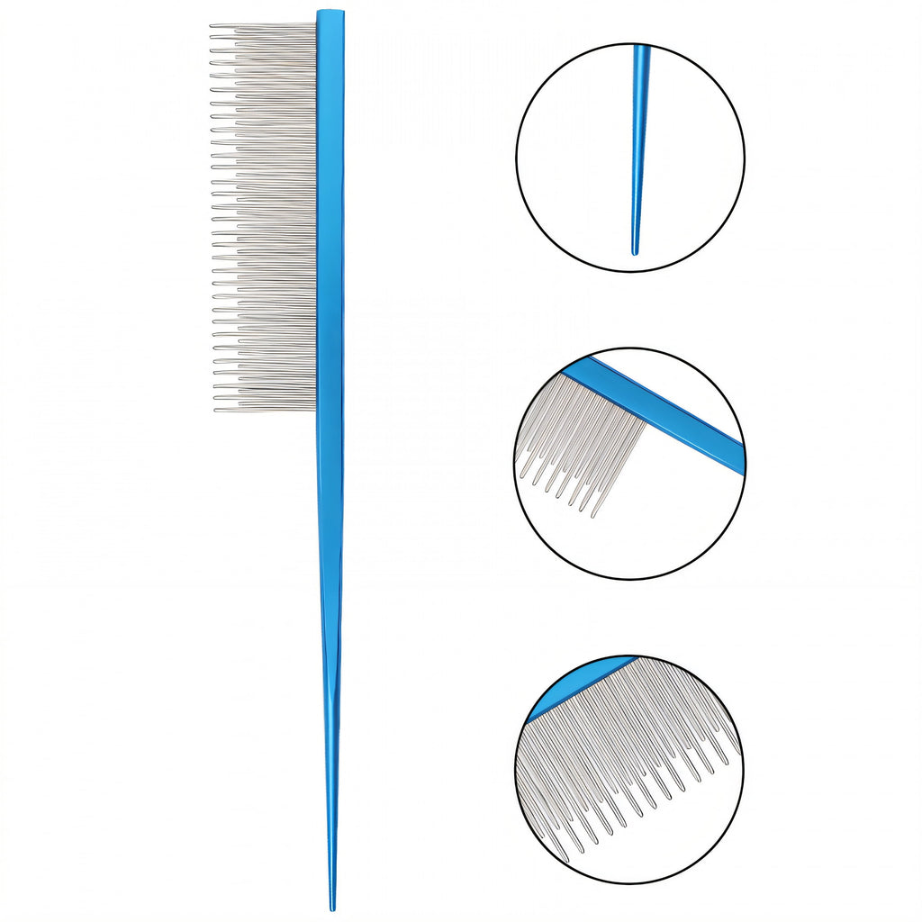 ACDANC Dog Comb,Strong Bristles Metal Comb,Precise Grooming Dematting Comb for Dogs,Blue