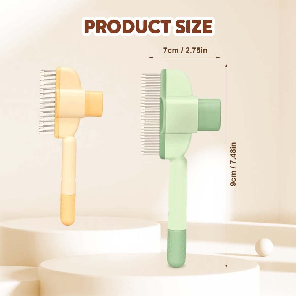 Pet Flea Comb Grooming Brush, 2025 Upgraded Flea Comb for Cats & Dogs, Self-Cleaning Pet Flea Comb Grooming Brush for Shedding, Short/Long Hair, Massaging & Tear Stain Removal