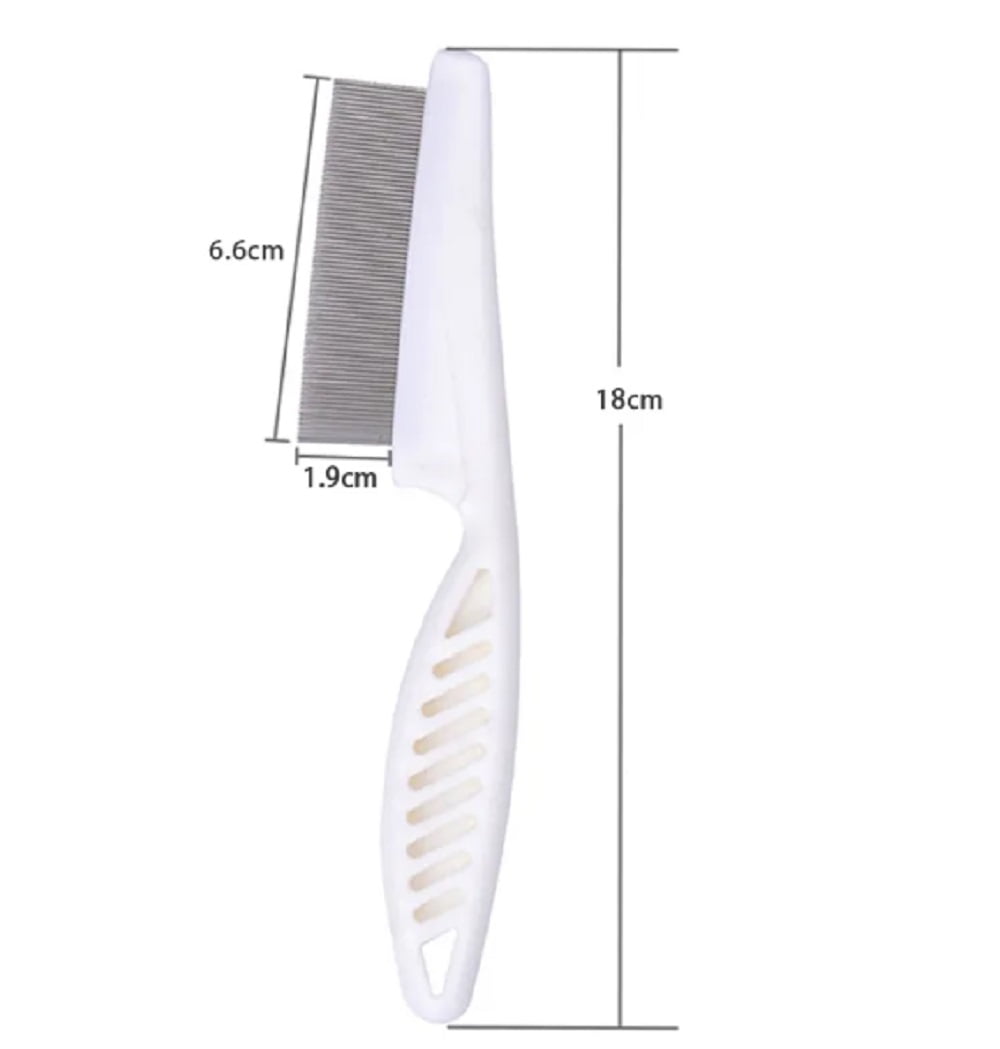 2-Piece Flea & Lice Comb for Dogs, Cats & Small Pets – Stainless Steel Pet Grooming Comb for Flea Removal, Tear Stain Cleaning & Fur Care TIKA