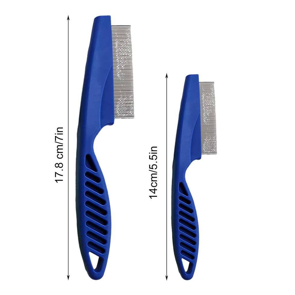 Frogued 2Pcs Pet Grooming Comb Multifunctional Stainless Steel Flea Comb for Cats Dogs Pet Tear Stain Removal Brush for Desheding (White)