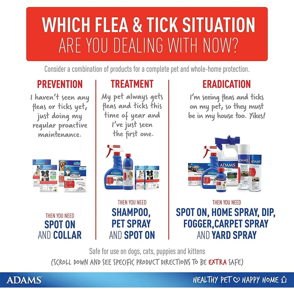 Adams Plus Flea and Tick Spot On for Extra Large Dogs 61-150 lbs. 1-Month Supply