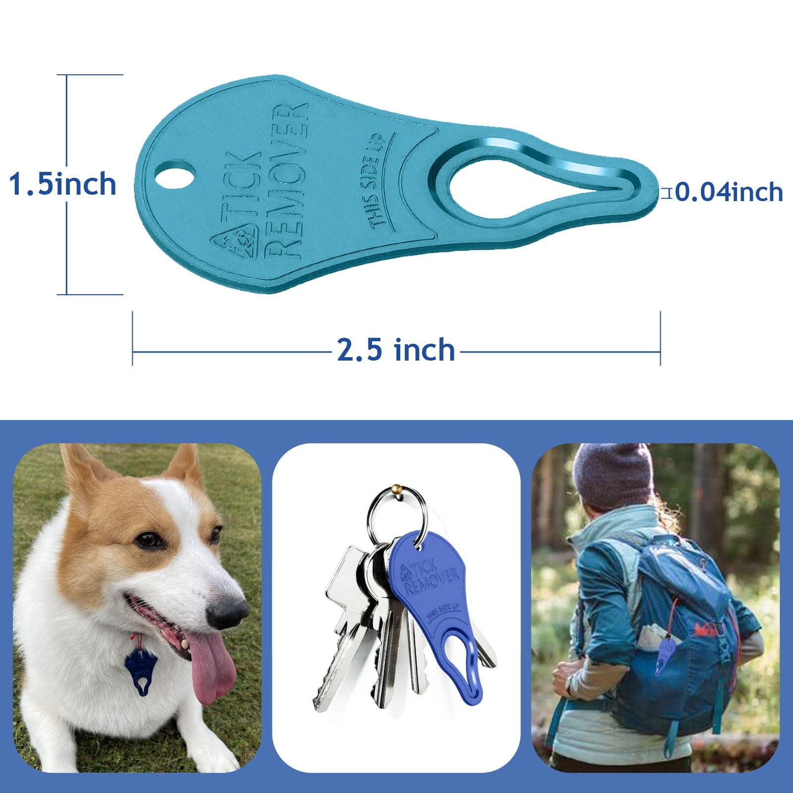 3 Pack Tick Remover Tool Portable, Tick Removal for Dogs and Humans, Safe and Reliable, Pain-Free, Essential Tools for Outdoor Activities