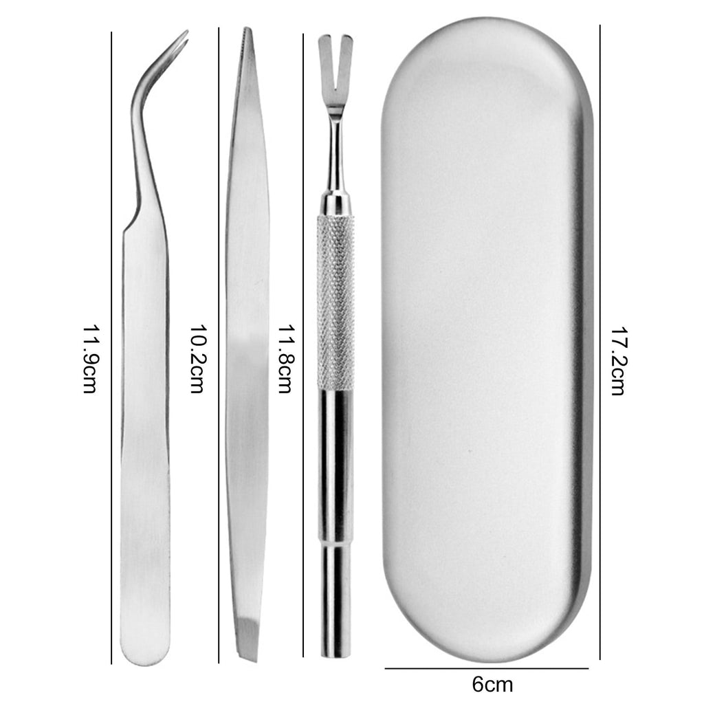 Tnobhg 3Pcs/Set Tick Removal Tool Stainless Steel Pets Easy Durable Effective Tick Remover for Dogs Cats Humans