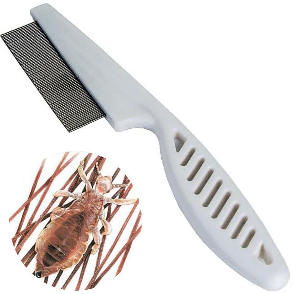 Xsylife Pet Flea Comb, Stainless Steel Pin Plastic Handle Pet Grooming Comb, Fleas, Flea Eggs, and Debris Removing Comb for Dogs, Cats