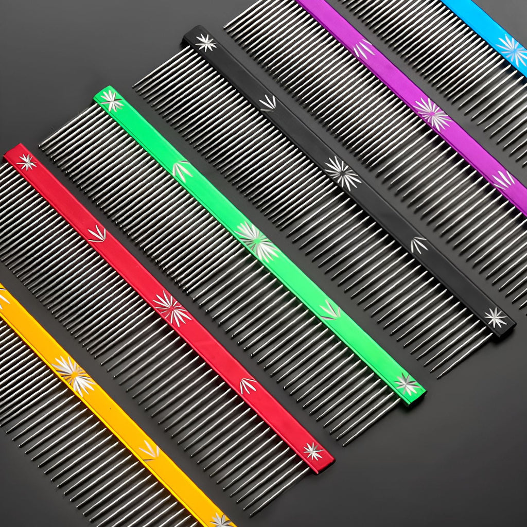 ACDANC Dog Comb,Fine-Toothed Comb Metal Comb,Gentle Massage Dematting Comb for Dogs,Red