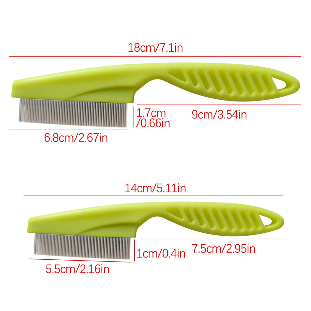 Herrnalise Multifunctional Pet Hair Comb Tear Stain Removal, Dog/Cat Lice Comb, Flea Brush for Cats, Suitable for Small Dogs Puppies, 2 in 1 Dog/Cat Comb Teeth Stainless Steel Combing Massage