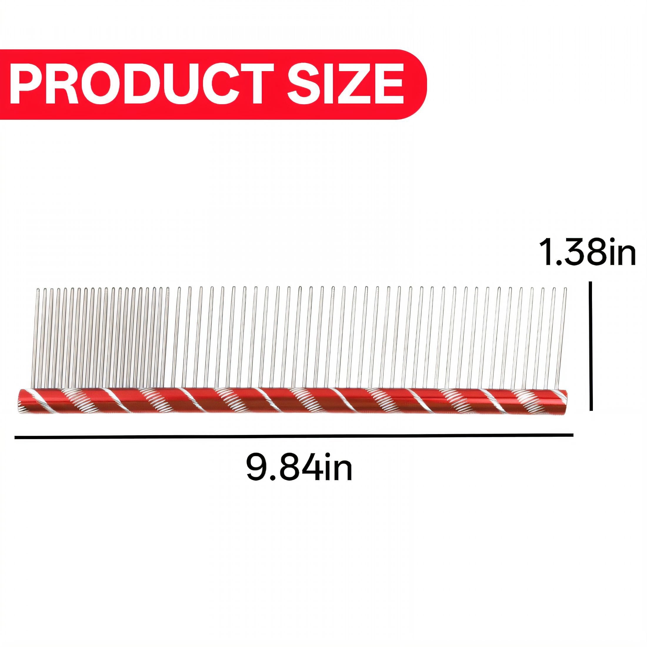 ACDANC Dog Comb,Stainless Steel Cat Comb,Removing Float Hair Combing Tangled Hair Metal Comb,Red