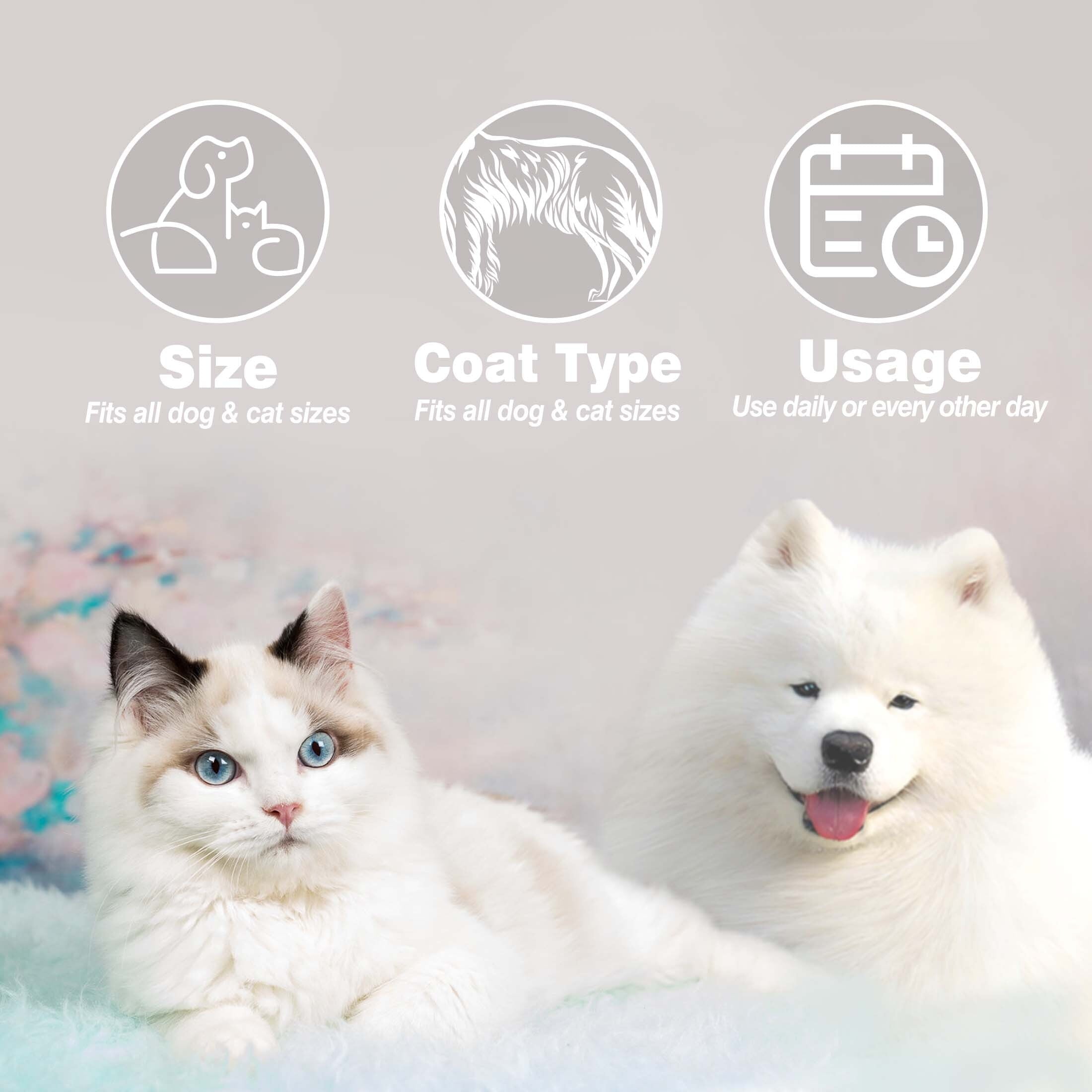 Petjoy ElectroCare Rechargeable Electrostatic Flea Comb for Dogs & Cats, Stainless Steel Teeth, Multi-Function Grooming Tool, 1 Count