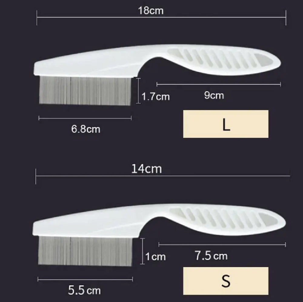 2-Piece Flea & Lice Comb for Dogs, Cats & Small Pets – Stainless Steel Pet Grooming Comb for Flea Removal, Tear Stain Cleaning & Fur Care TIKA