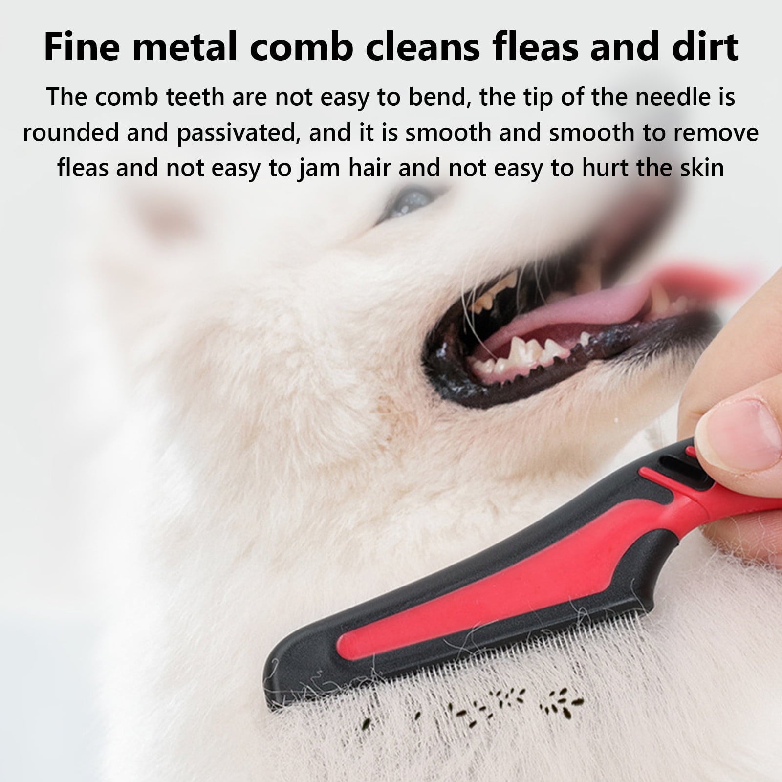 Pet Flea Comb Flea Lice Comb Dog Hair Comb Cats Flea Combs with Long Handle Pet Care Accessories for Ticks Removal Universal for Ticks Lice and Fleas