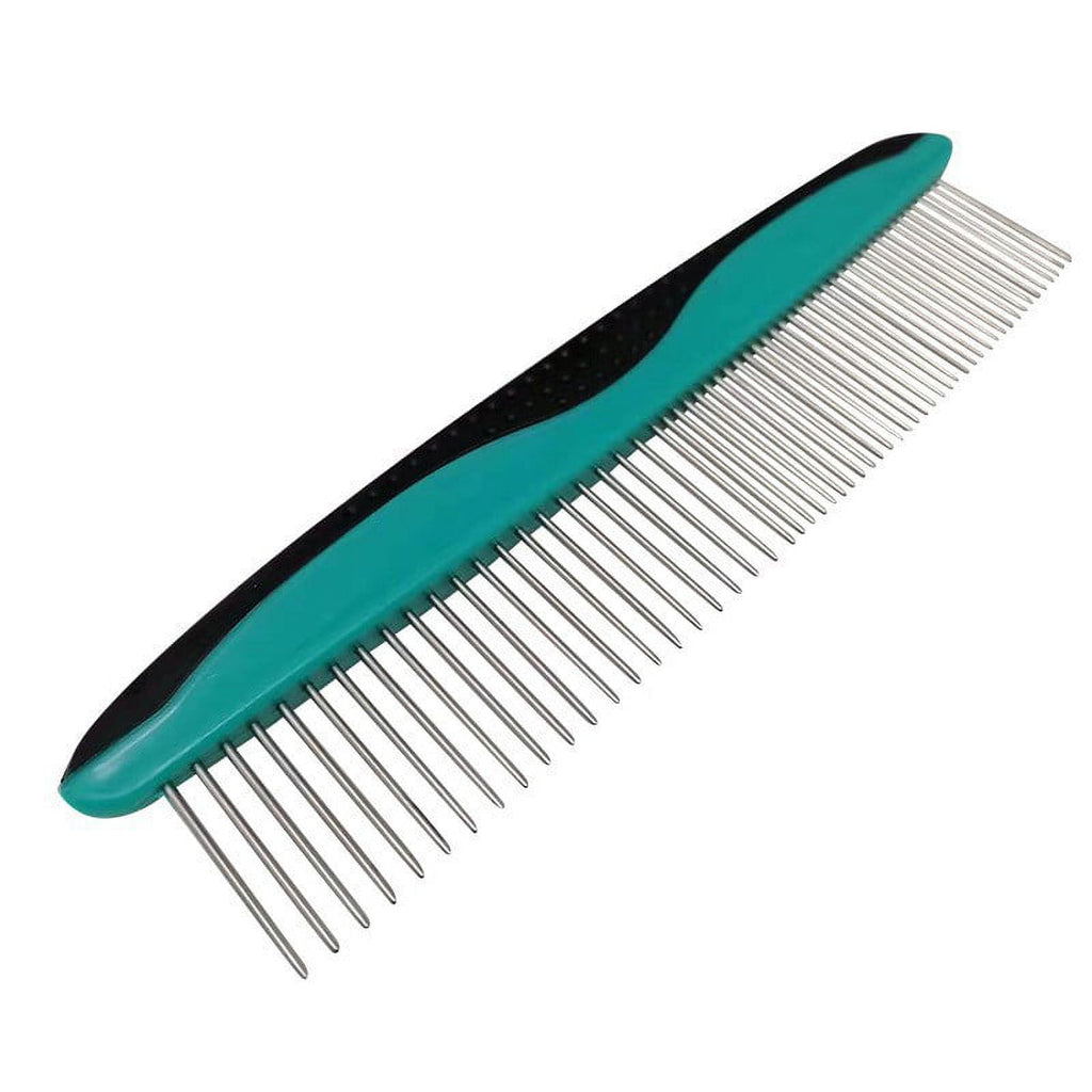 PHANY Pet Comb Grooming Pet Comb 2 Pieces Stainless Steel Grooming Comb for Removing Knots and Tangles, Grooming Tool for Poodle, Dog and Cat