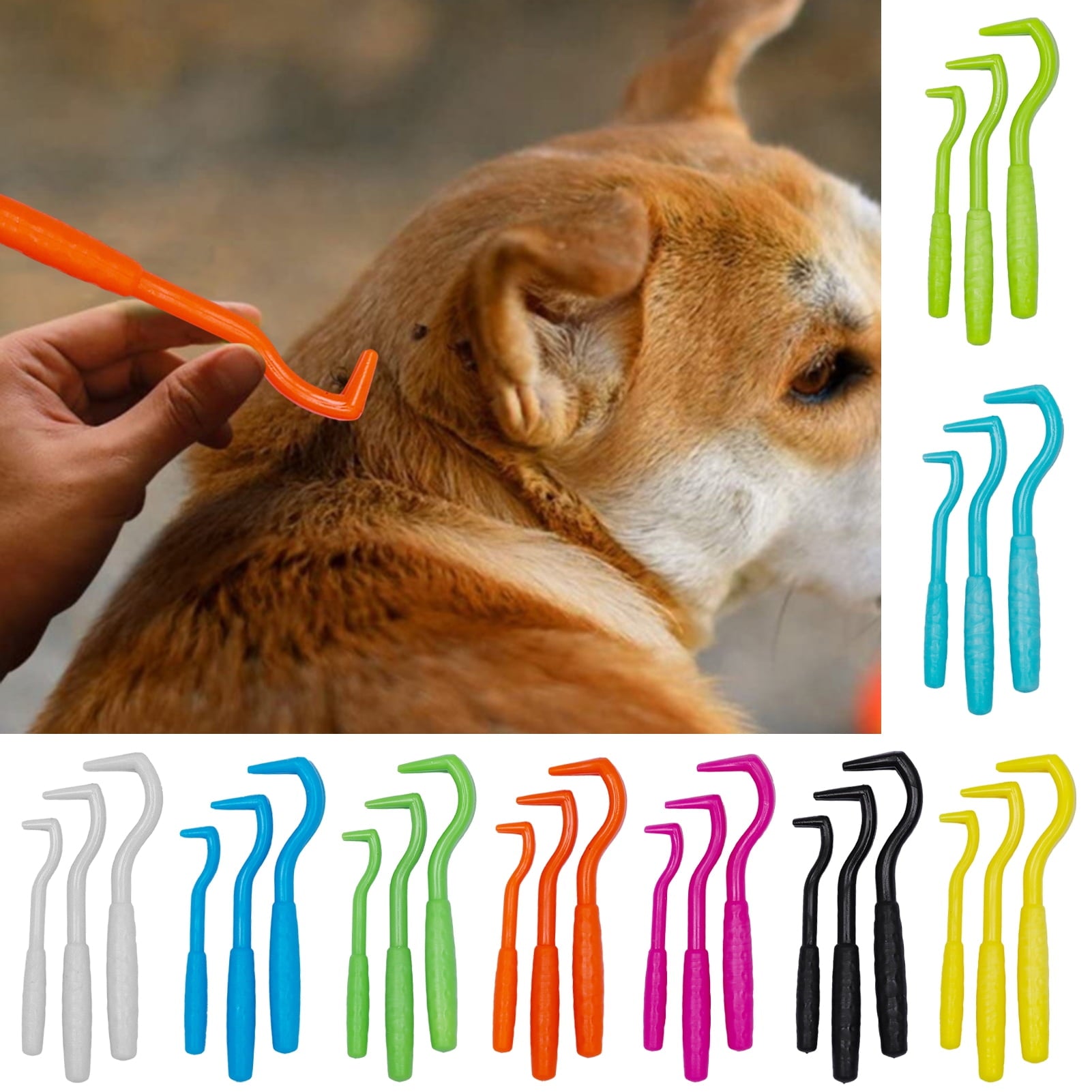 MIRROR 3Pcs Pet Flea Remover Effective Pet Tick Remover Hook Safe Pet Care Tick Extraction Tools Pet Supplies
