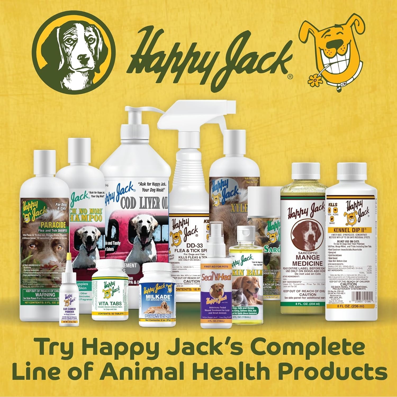 Happy Jack Flea and Tick Powder for Dogs, 5 oz Can
