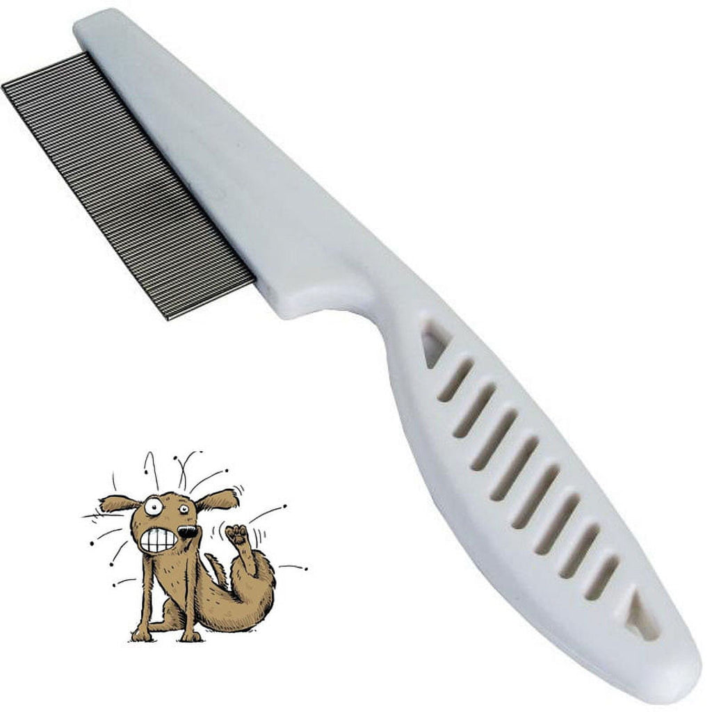 Xsylife Pet Flea Comb, Stainless Steel Pin Plastic Handle Pet Grooming Comb, Fleas, Flea Eggs, and Debris Removing Comb for Dogs, Cats