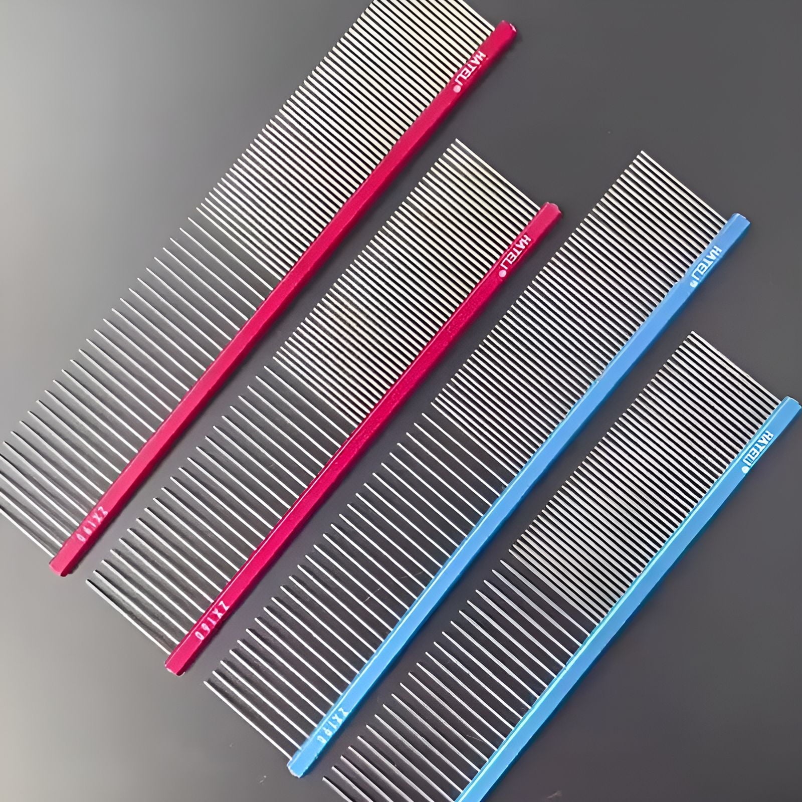 ACDANC Dog Comb,Fine-Toothed Comb Metal Comb,Gentle Massage Dematting Comb for Dogs,Red