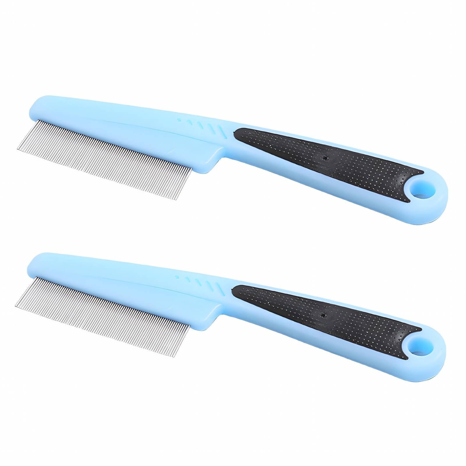 ACDANC 2Pcs Flea Comb,High Durability And Not Easily Deformed Dog Hair Brush,Easy And Comfortable To Use Dog Grooming Brush,Black Blue