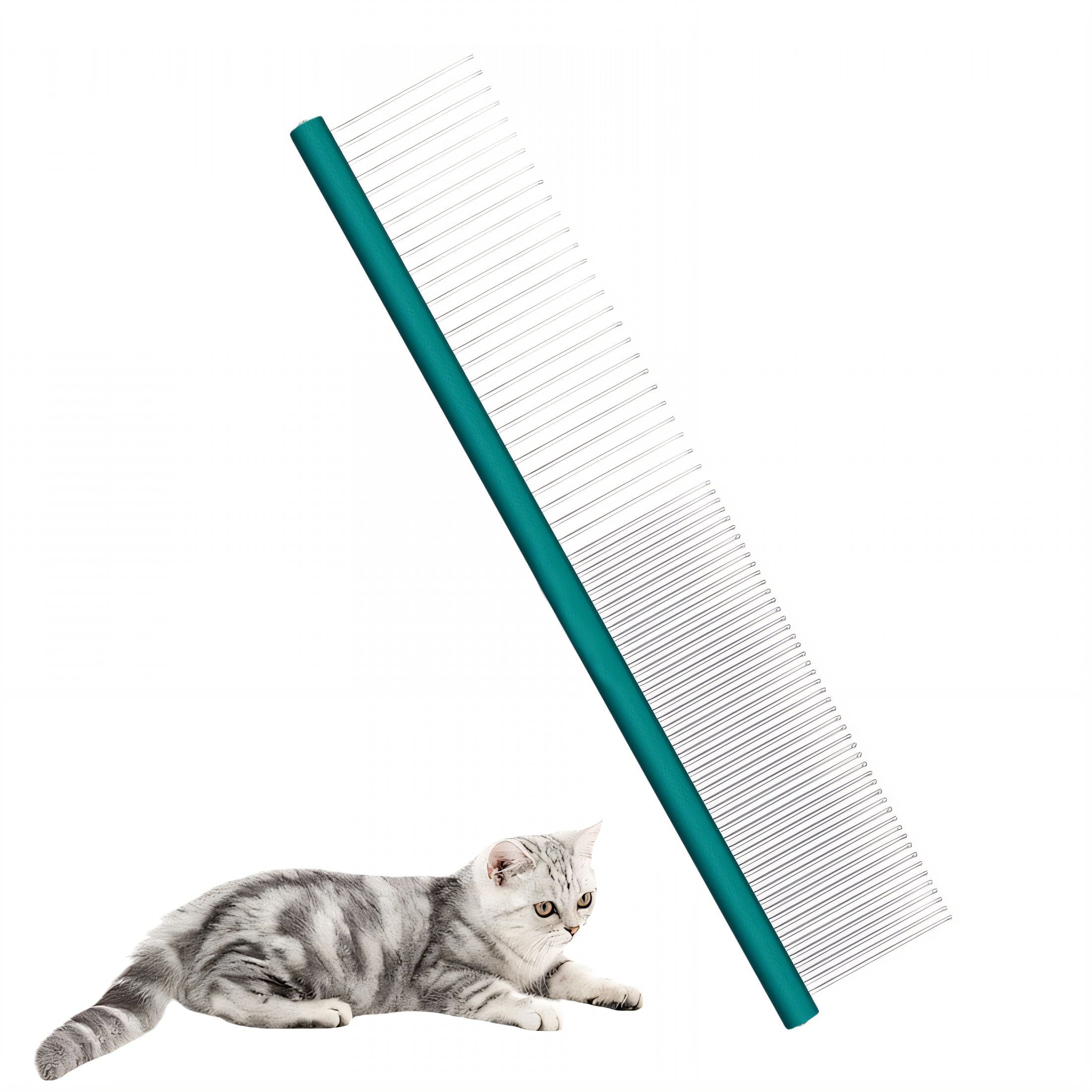 ACDANC Dog Comb,Stainless Steel Dematting Comb for Dogs,For All Pet Hair Areas Metal Comb,Green