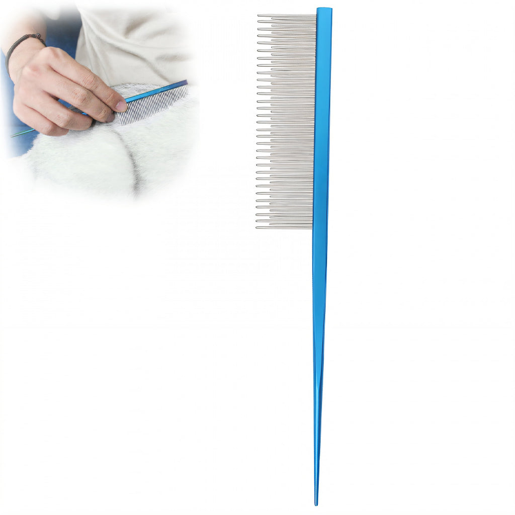 ACDANC Dog Comb,Strong Bristles Metal Comb,Precise Grooming Dematting Comb for Dogs,Blue