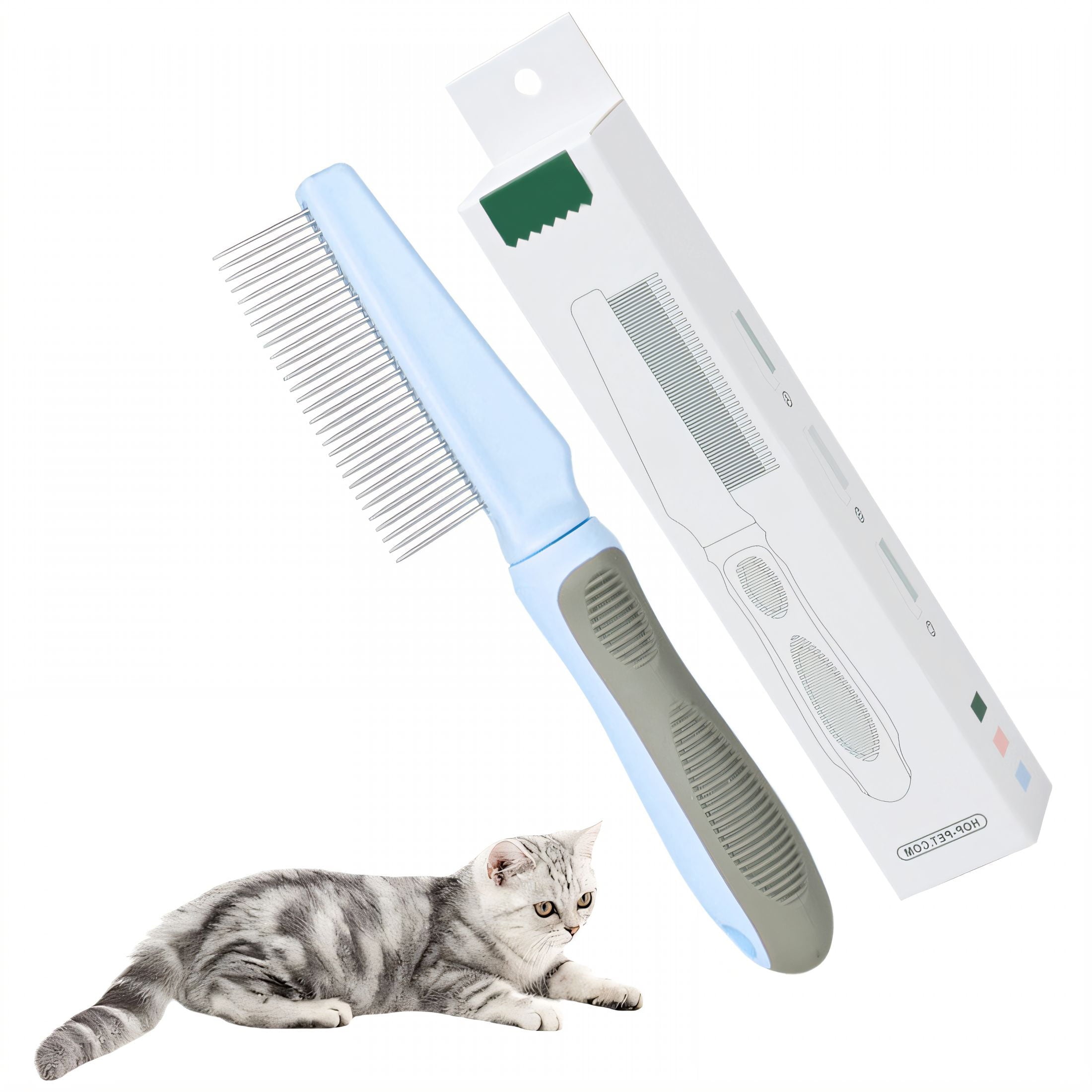 ACDANC Flea Comb,Stainless Steel Flea Comb for Dogs,For Long Curly Hair Flea Comb for Cats,Blue