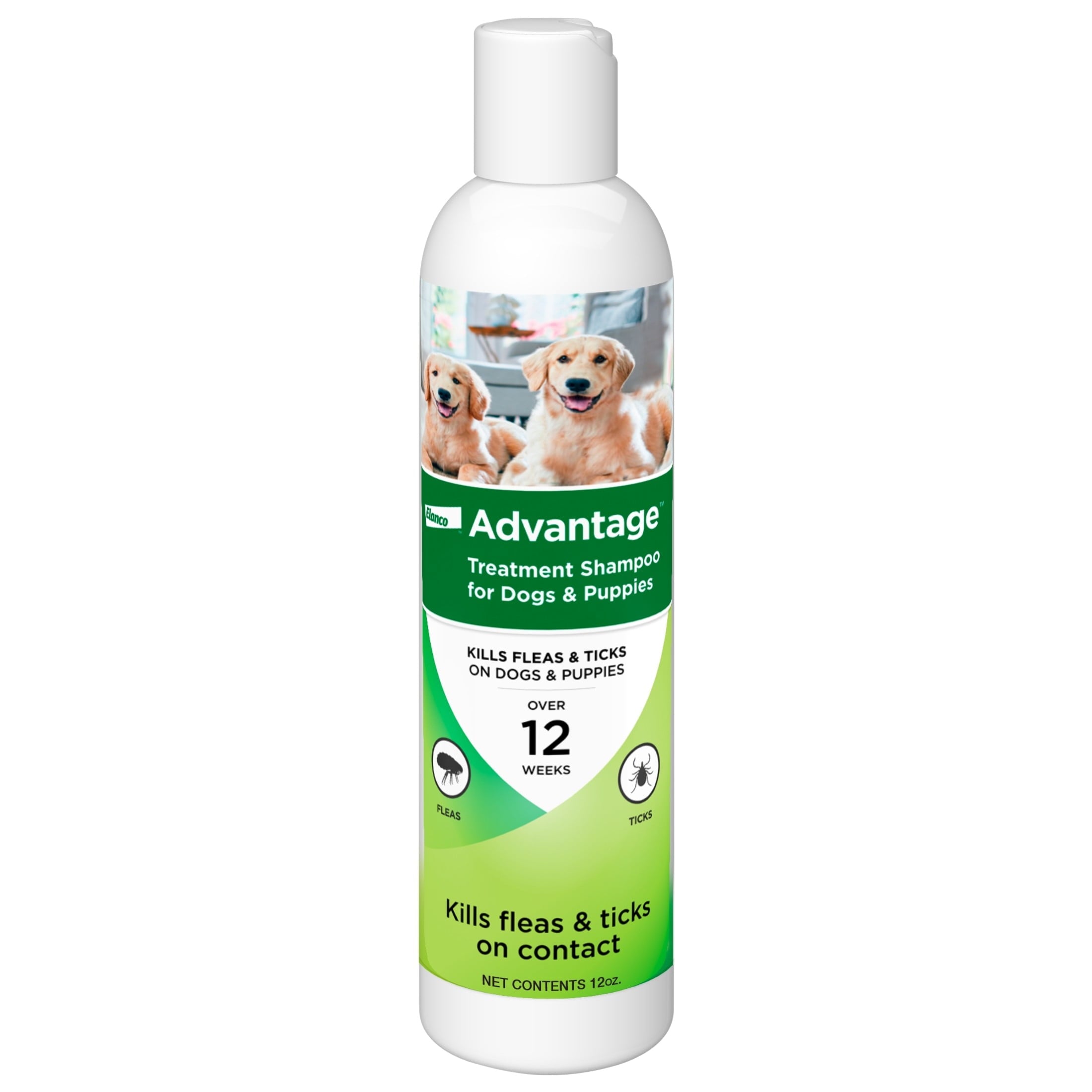 Advantage Dog Flea & Tick Shampoo for Puppies & Adult Dogs, Kills Fleas & Ticks, 12 oz.