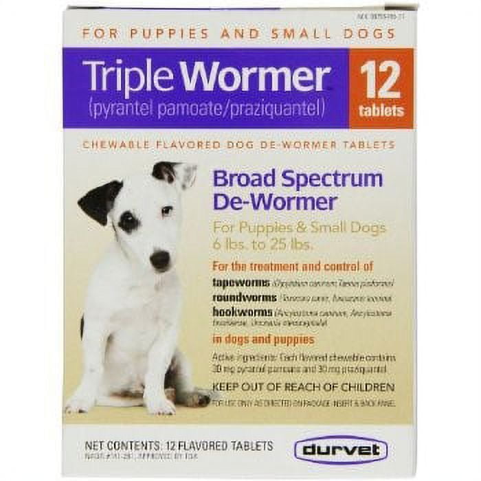 DURVET Triple Wormer Tablets for Puppies and Small Dogs