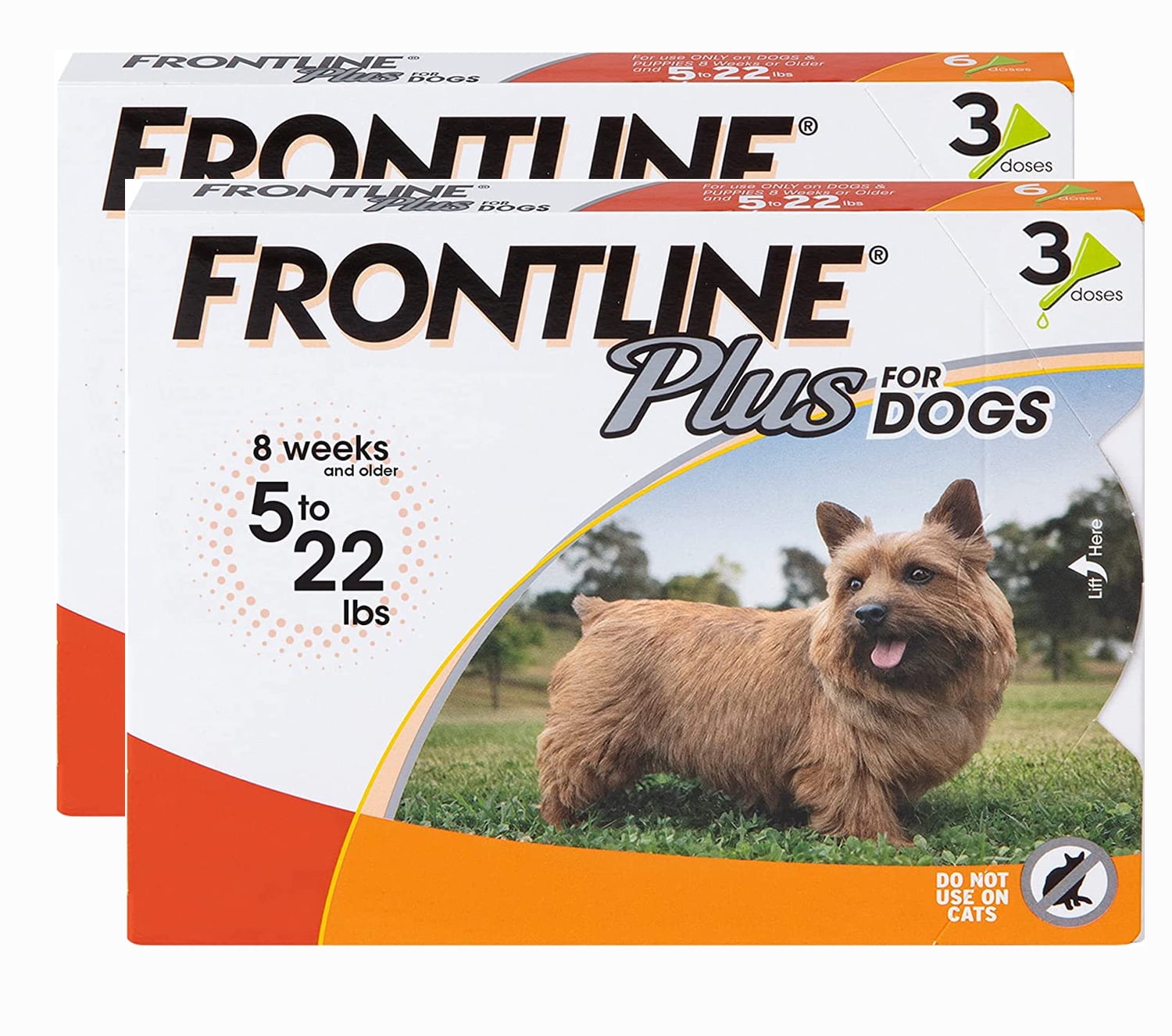 FRONTLINE Plus Flea and Tick Treatment for Dogs (Small Dog, 5-22 Pounds, 6 Doese)