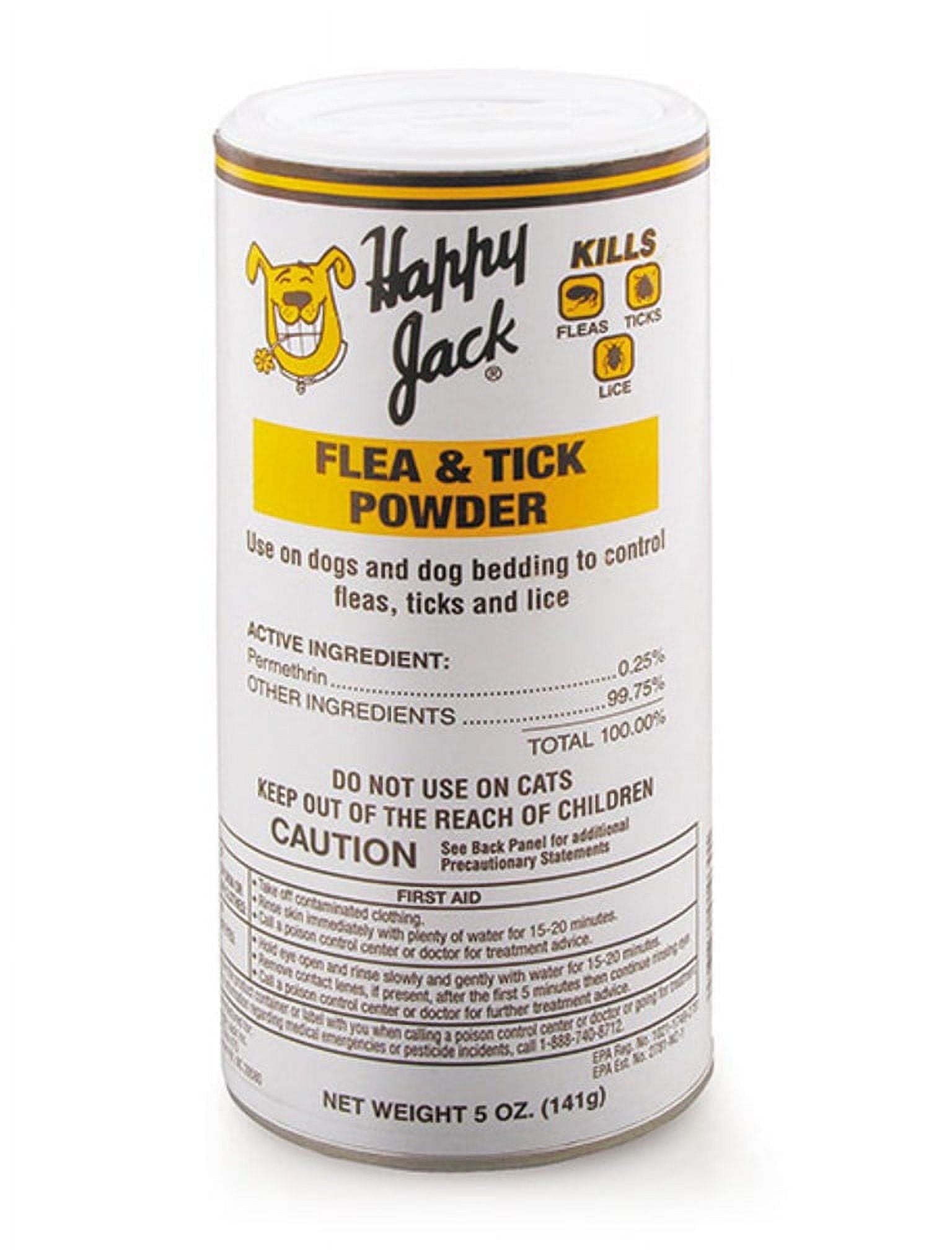 Happy Jack Flea and Tick Powder for Dogs, 5 oz Can