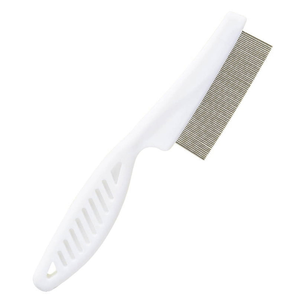 Nvzi-a 2-piece pet comb, narrow comb, dog, cat, beard, mouth hair, dense teeth, small face comb, cleaning comb, flea comb, row comb (white, large)