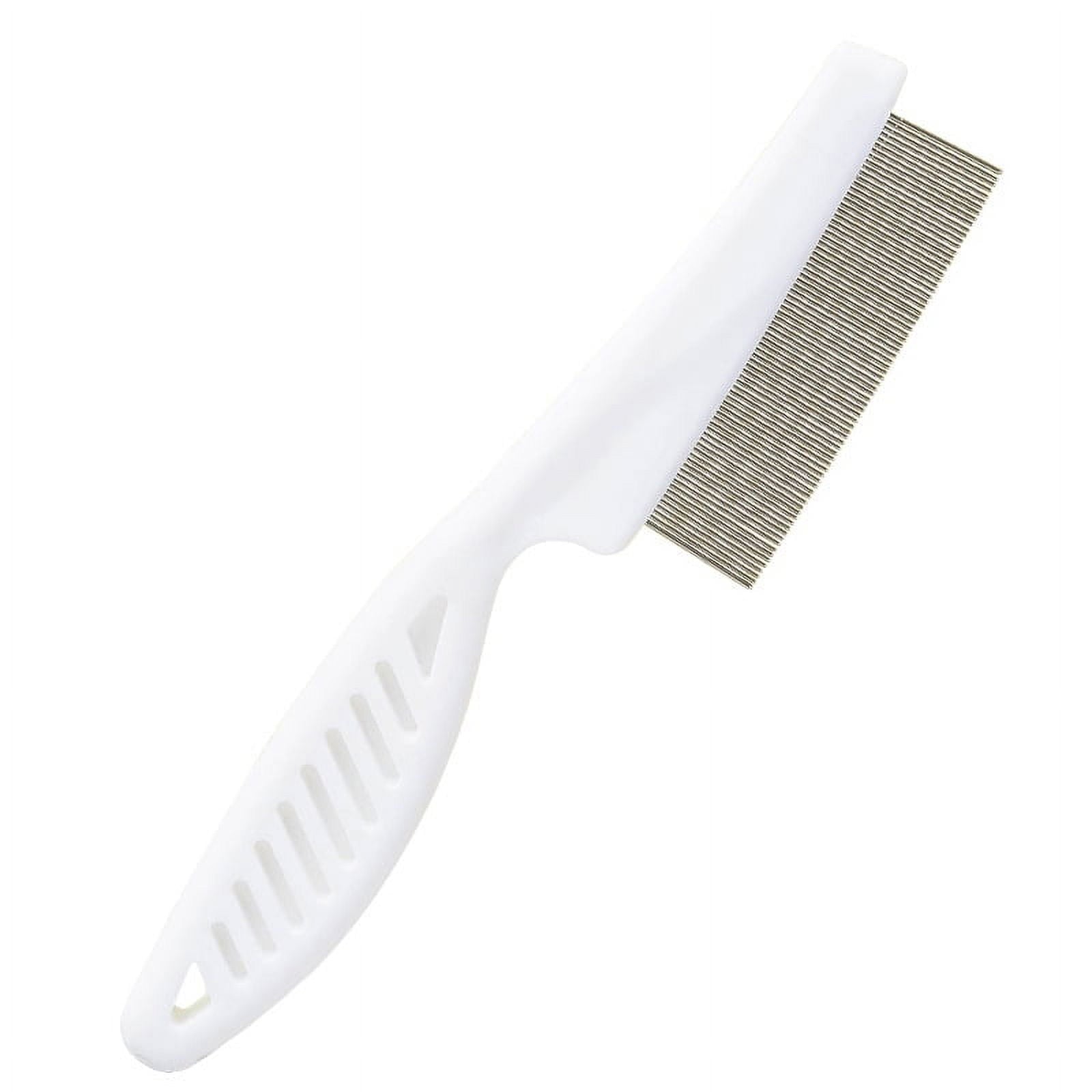Nvzi-a 2-piece pet comb, narrow comb, dog, cat, beard, mouth hair, dense teeth, small face comb, cleaning comb, flea comb, row comb (white, large)