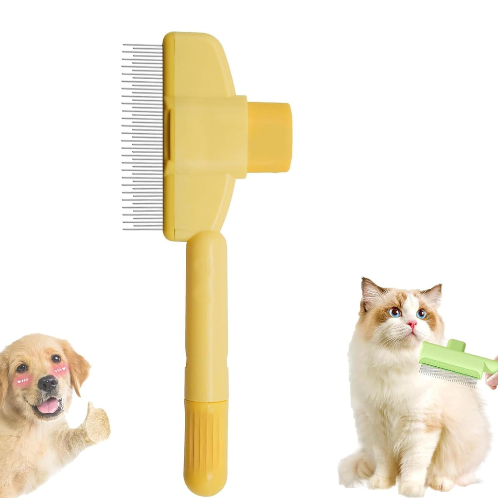 Zen Brush for Cats, Zen brush Cat Comb, Self Cleaning Pet Flea Comb, Cat Dog Pet Grooming for Massaging and Cleaning Hairs