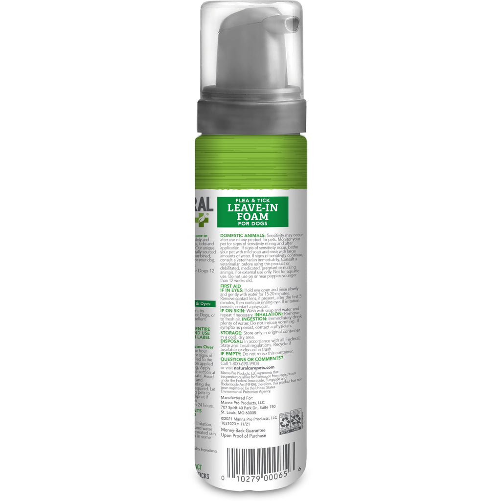 Natural Care Flea & Tick Leave-In Foam for Dogs - 8 Ounces