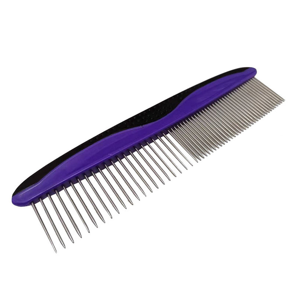 PHANY Pet Comb Grooming Pet Comb 2 Pieces Stainless Steel Grooming Comb for Removing Knots and Tangles, Grooming Tool for Poodle, Dog and Cat