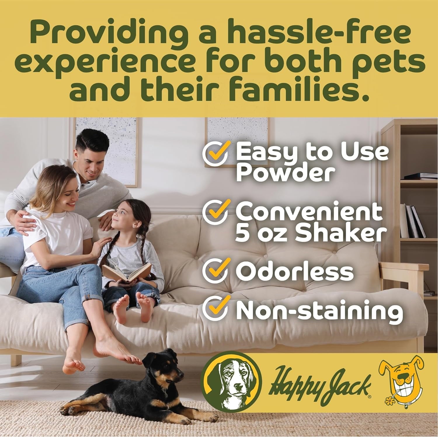 Happy Jack Flea and Tick Powder for Dogs, 5 oz Can