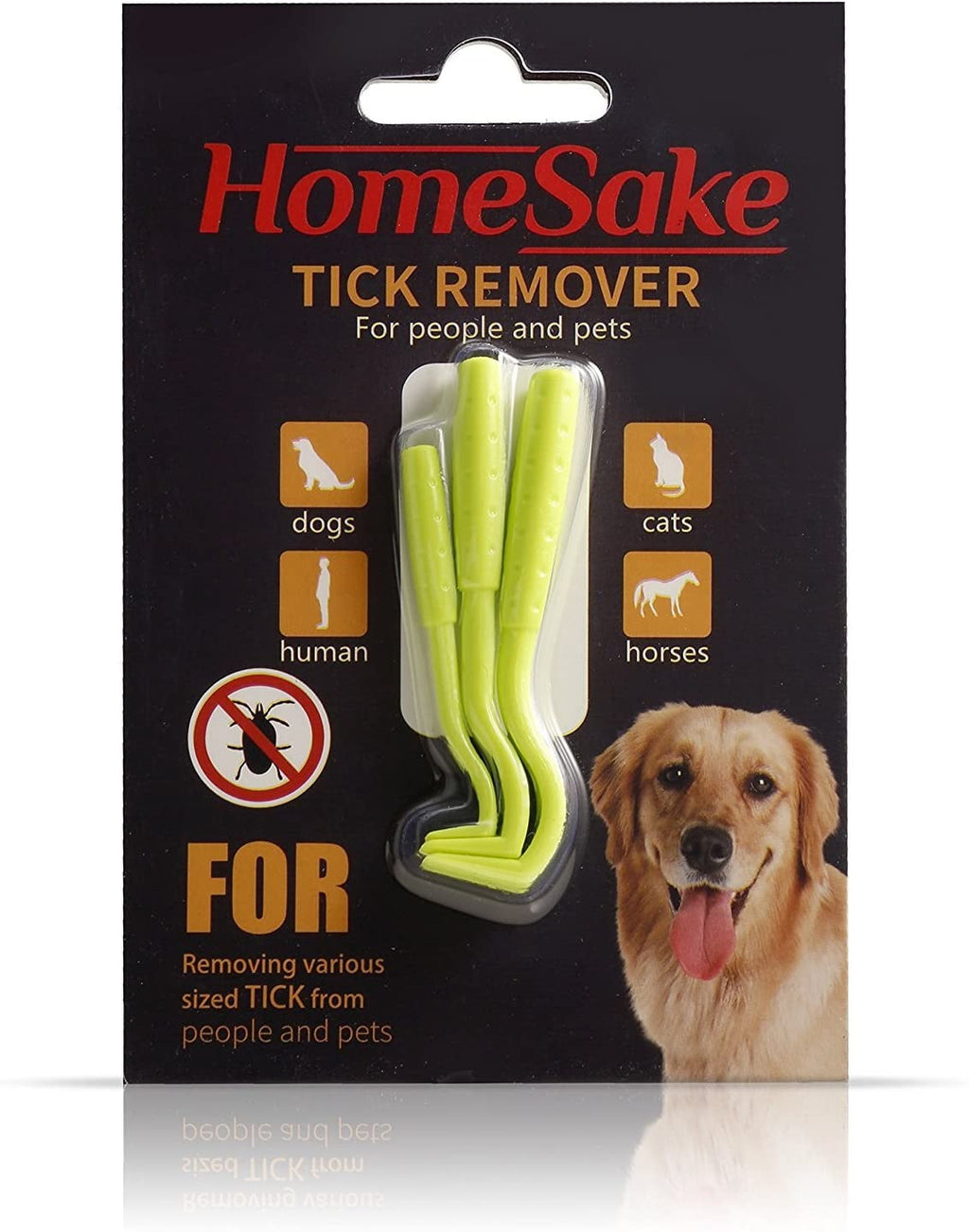 Tick Removal Tool for Dogs, Cats and Humans | Removes Entire Head & Body | Pain-Free Ticks Remover | 100% Chemical-Free | Pack of 3