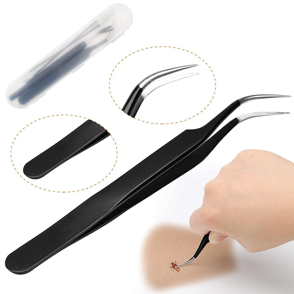 Stainless In Kit 3 Tick Tick Coitek Remover Remover Tweezers Black Tick 1 Tools & Home Improvement, Tweezers Set (3 Pieces)