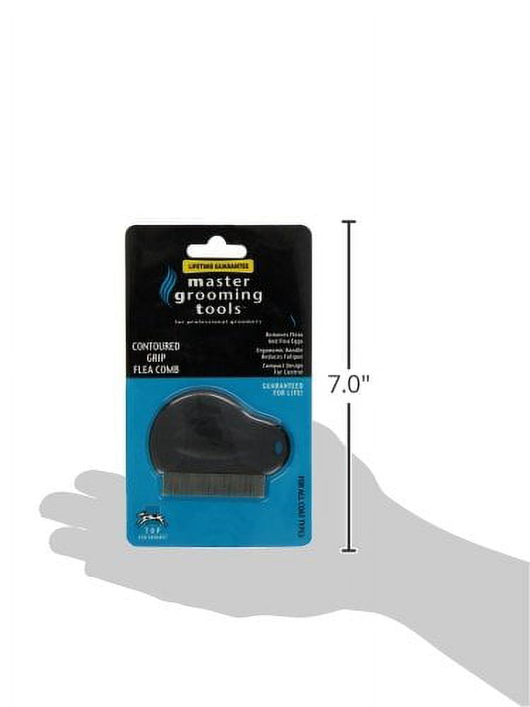 Mgt  Contoured Grip Flea Comb Black