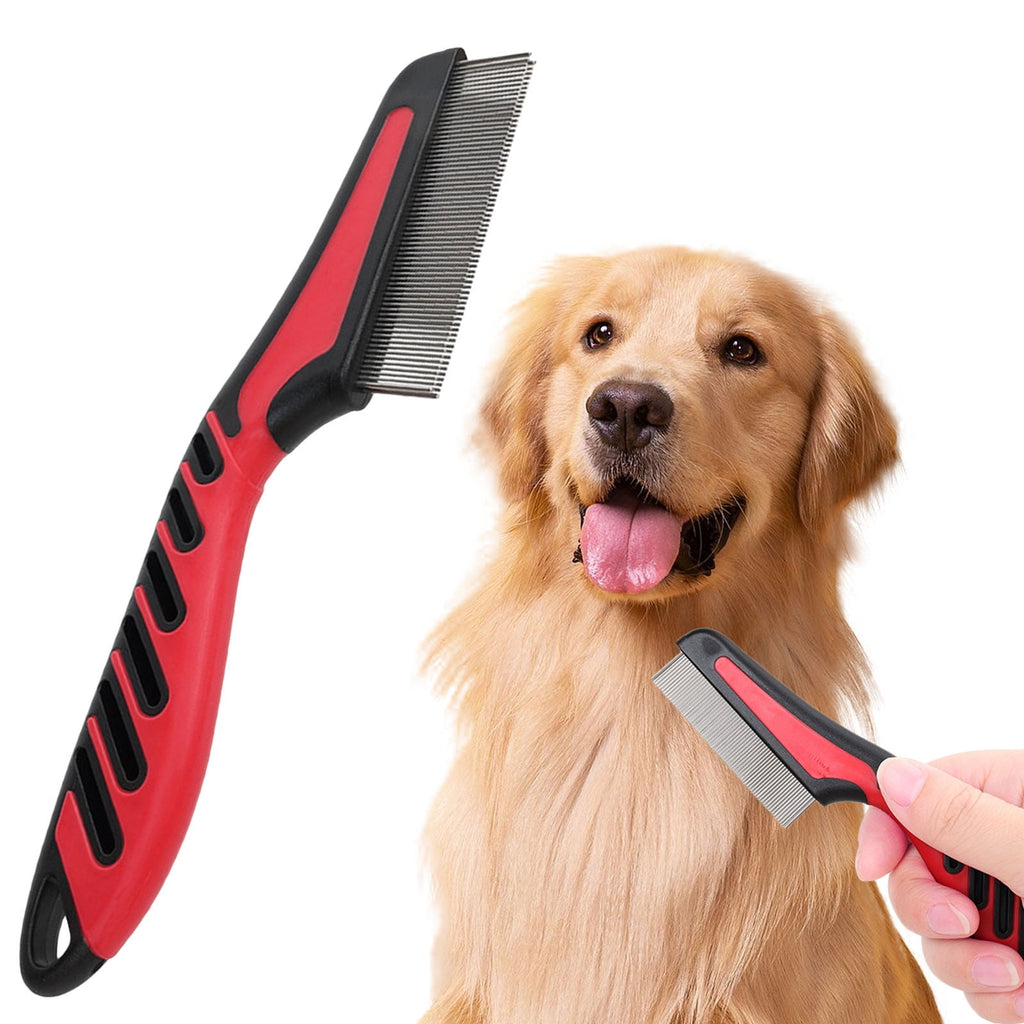 Pet Flea Comb Flea Lice Comb Dog Hair Comb Cats Flea Combs with Long Handle Pet Care Accessories for Ticks Removal Universal for Ticks Lice and Fleas
