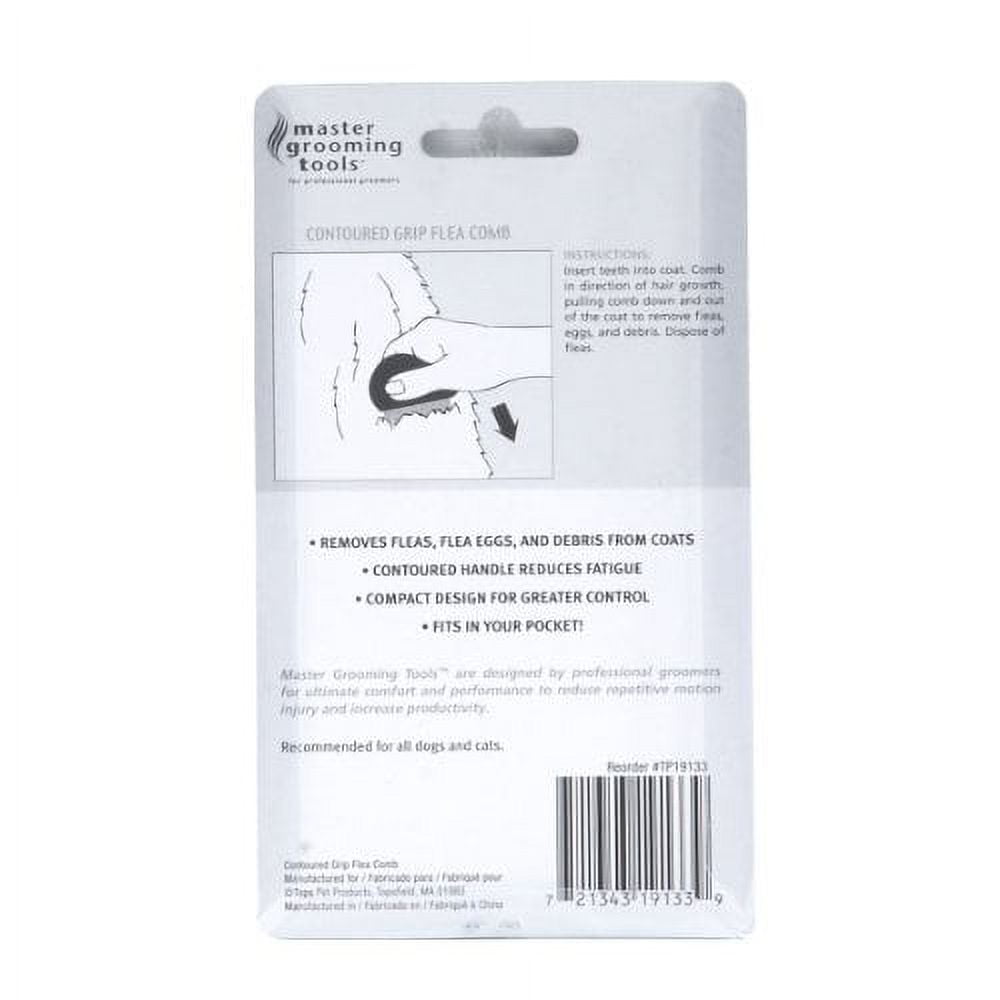 Mgt  Contoured Grip Flea Comb Black