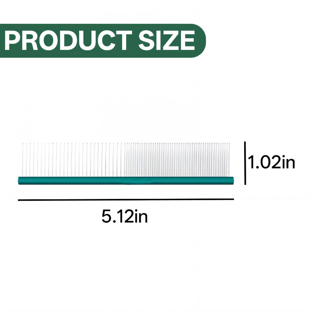 ACDANC Dog Comb,Stainless Steel Dematting Comb for Dogs,For All Pet Hair Areas Metal Comb,Green