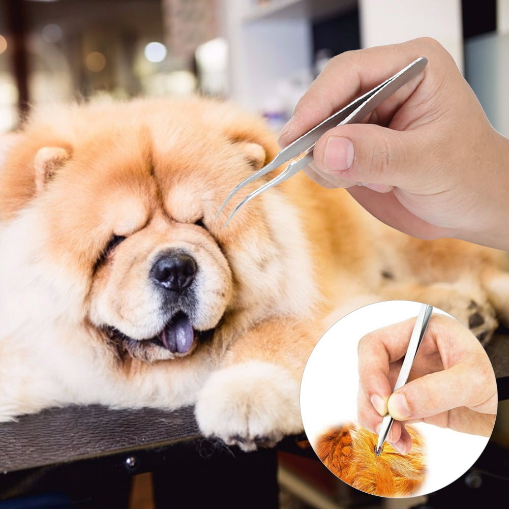 Stainless Steel Tick Remover For Pets, Dog  Cat Flea/Louse Clip, Tweezers, Grooming Kit